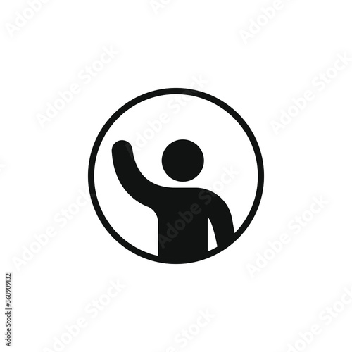 Man with Hand held up icon design isolated on white background. Vector illustration
