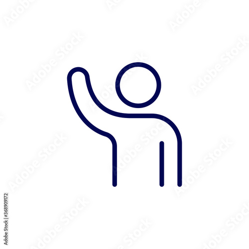 Man with Hand held up icon design isolated on white background. Vector illustration