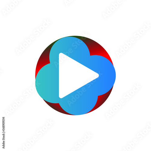Free Download Abstract colored vector play logotype. Media icon. Triangle logo design. Stock vector illustration - GFXLoad