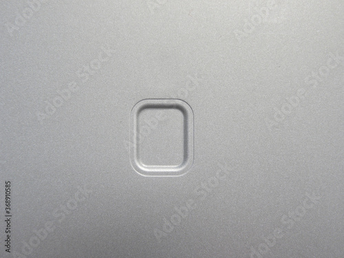 Rounded rectangle on gray color aluminum metal