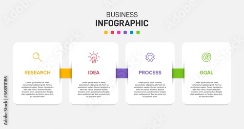 Infographic design with icons and 4 options or steps. Thin line vector. Infographics business concept. Can be used for info graphics, flow charts, presentations, web sites, banners, printed materials.