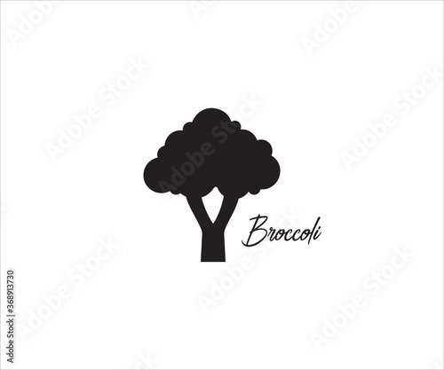 single broccoli simple vector icon logo design illustration