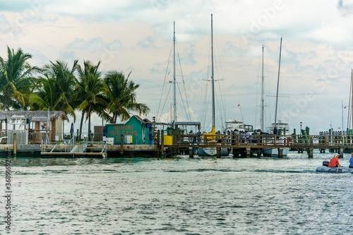 A docking area in Alice Town, Bimini, Bahmas. photo