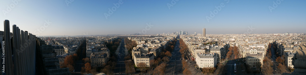 panoramic aerial view of paris