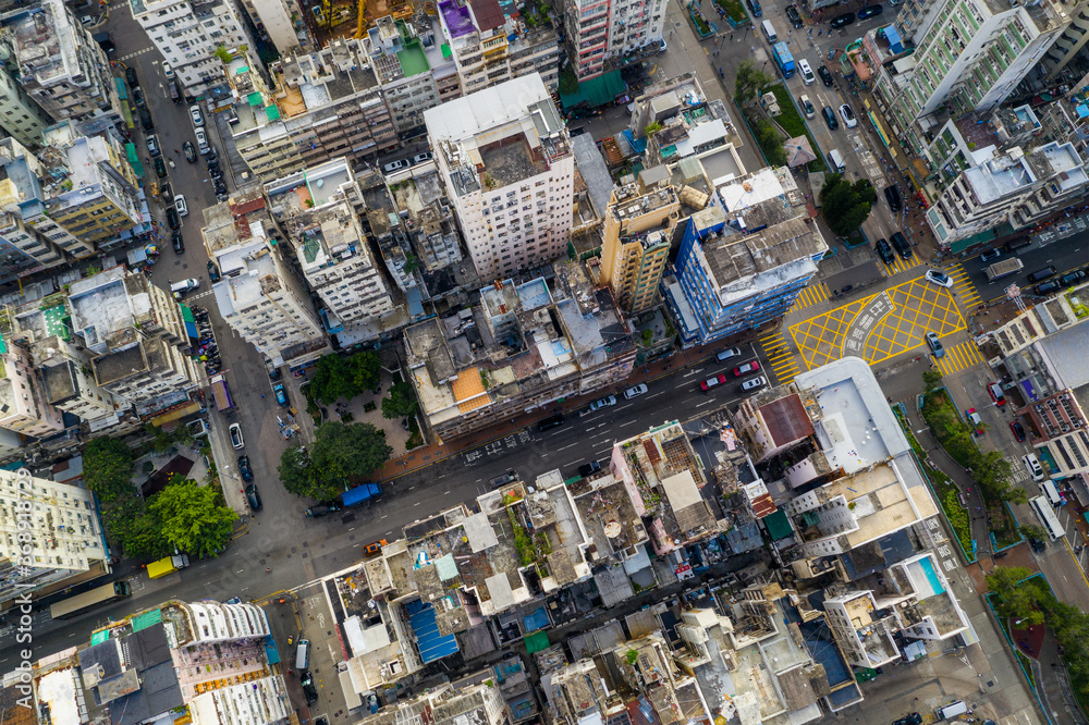 Top down view of Hong Kong city Top down view of Hong Kong city