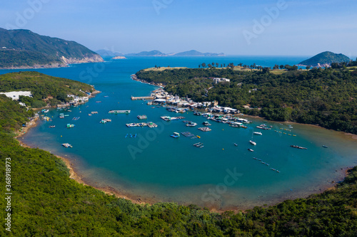 Top view of island and sea in Po Toi O © leungchopan