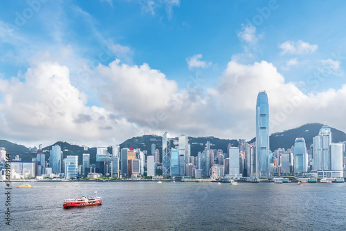 Photography Skyline of Victoria Harbor in Hong Kong city