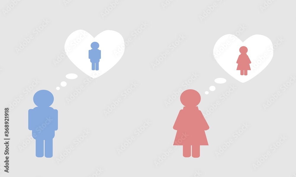 Male and Female Icon LGBT Concept.and heart balloon. Male and Female Icon LGBT Concept.and heart balloon.