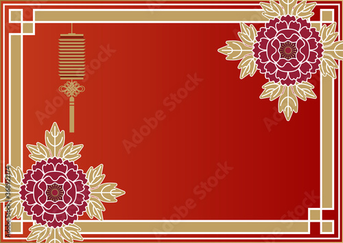 春節の為の背景素材。
中華風の華と灯篭のイラスト。
背景素材。春節。