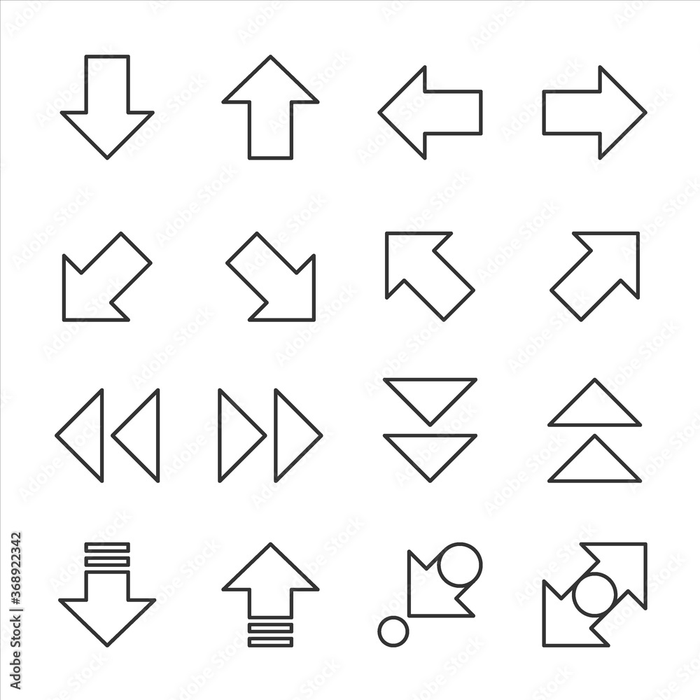 Arrows icons set cursor modern simple arrows vector illustration Arrows icons set cursor modern simple arrows vector illustration