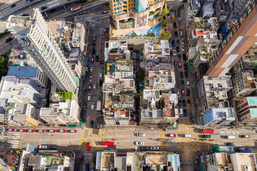 Aerial view of Hong Kong city