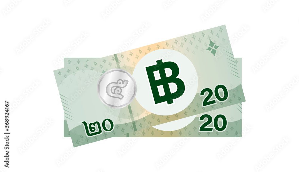 thai banknote money 45 baht isolated on white, thai currency forty five THB concept, money thailand baht for flat icon style, illustration paper money with B symbol graphic thai banknote money 45 baht isolated on white, thai currency forty five THB concept, money thailand baht for flat icon style, illustration paper money with B symbol graphic
