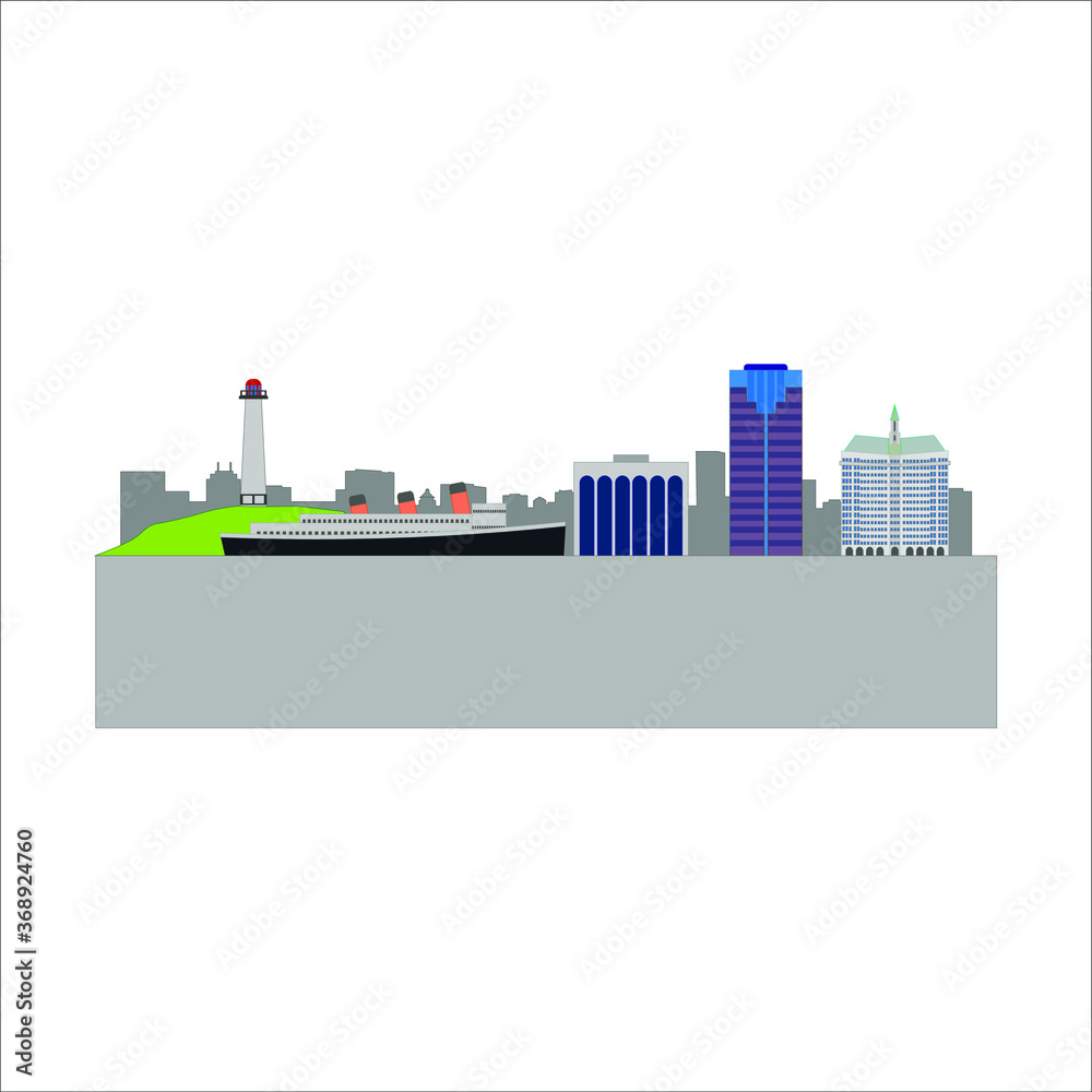 Obraz premium Long Beach California City Skyline in United States.