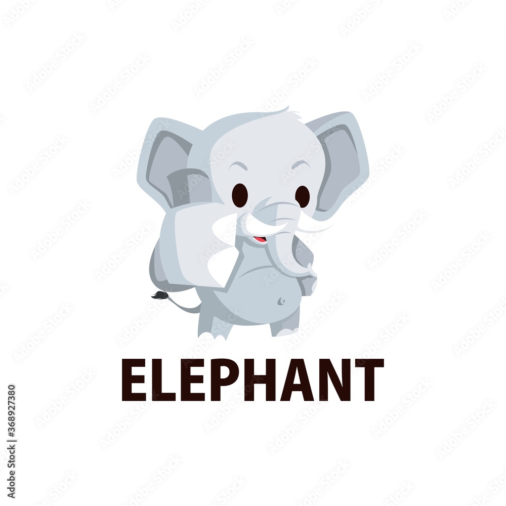 elephant thump up mascot character logo vector icon illustration elephant thump up mascot character logo vector icon illustration