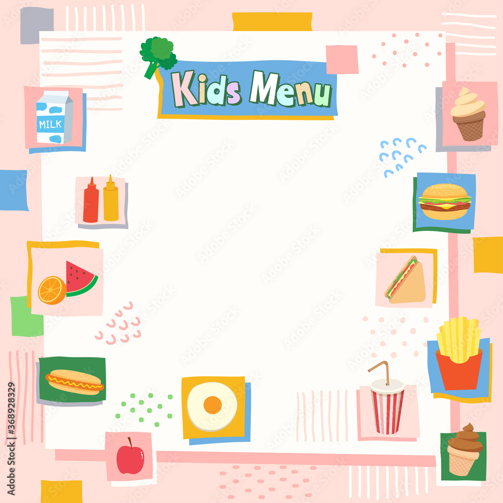 Kids menu template design Kids menu template design