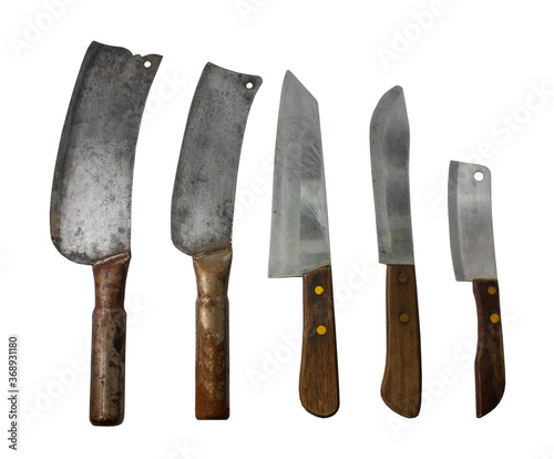 kitchen knives isolated on white