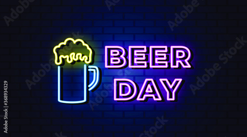 International beer day neon sign