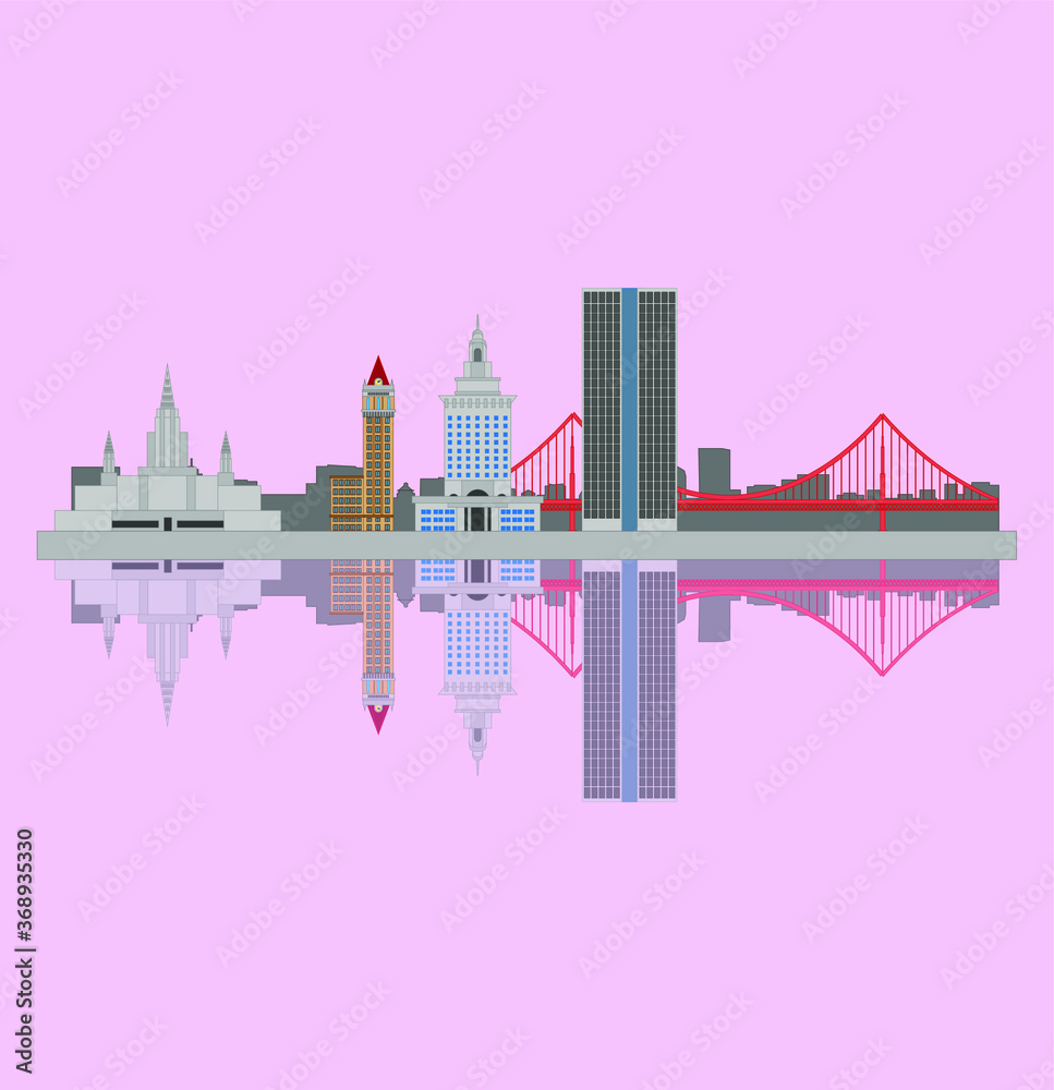 Obraz premium Oakland California city skyline in United States.