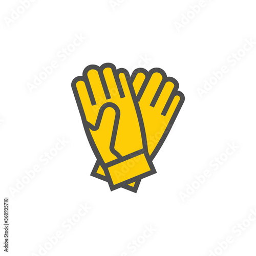 Gloves colorful vector icon, garden tools and accessories. Isolated single illustration.