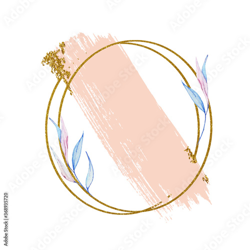 oval gold frame with delicate branches