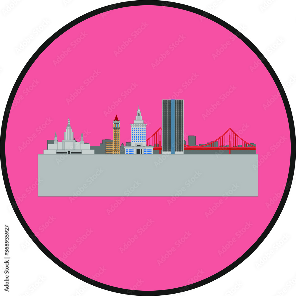 Oakland California city skyline in United States. Oakland California city skyline in United States.