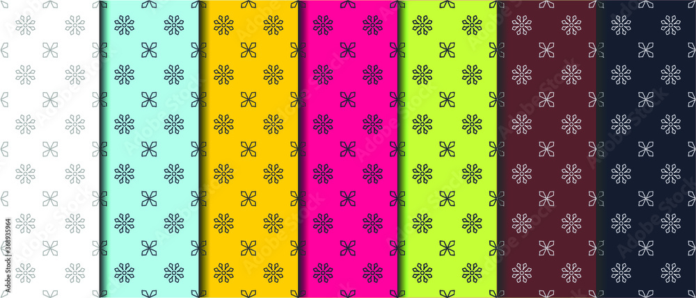 set of seamless patterns with fabric