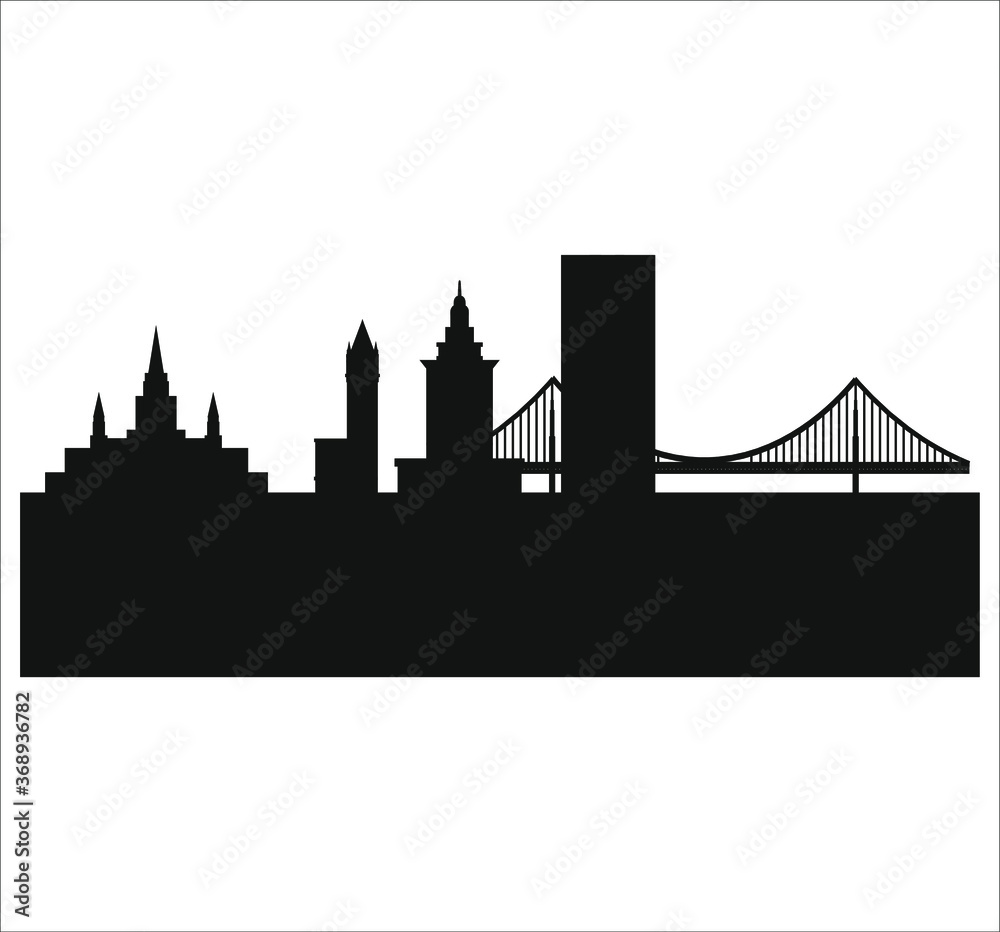 Oakland California city skyline in United States.