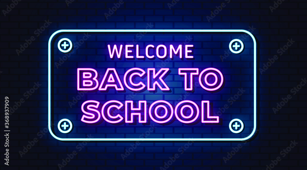 back to school neon text neon sign back to school neon text neon sign