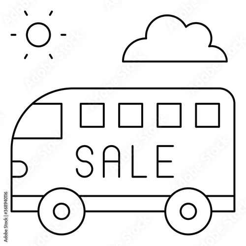 Touring bus icon, Summer sale related vector