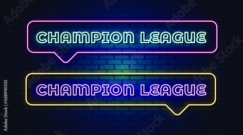 Champion Neon Sign Style Text Vector