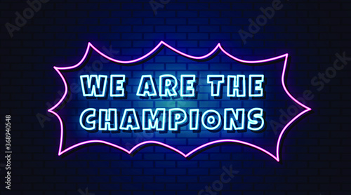 Champion Neon Sign Style Text Vector