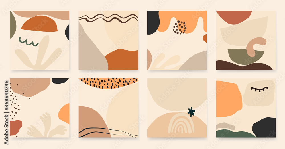 Trendy pastel aesthetic set of abstract artistic backgrounds. Modern hand drawn vector illustrations. Trendy pastel aesthetic set of abstract artistic backgrounds. Modern hand drawn vector illustrations.