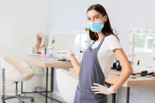 Female hairdresser wearing ...