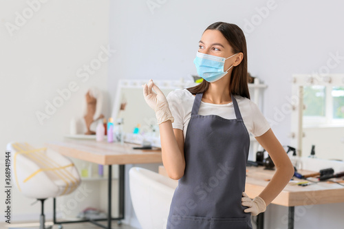 Female hairdresser wearing ...