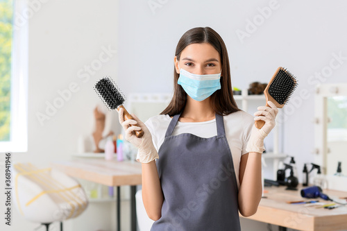 Female hairdresser wearing ...