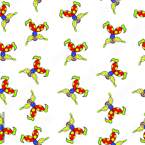 Vector seamless pattern with multi-colored clowns for your design