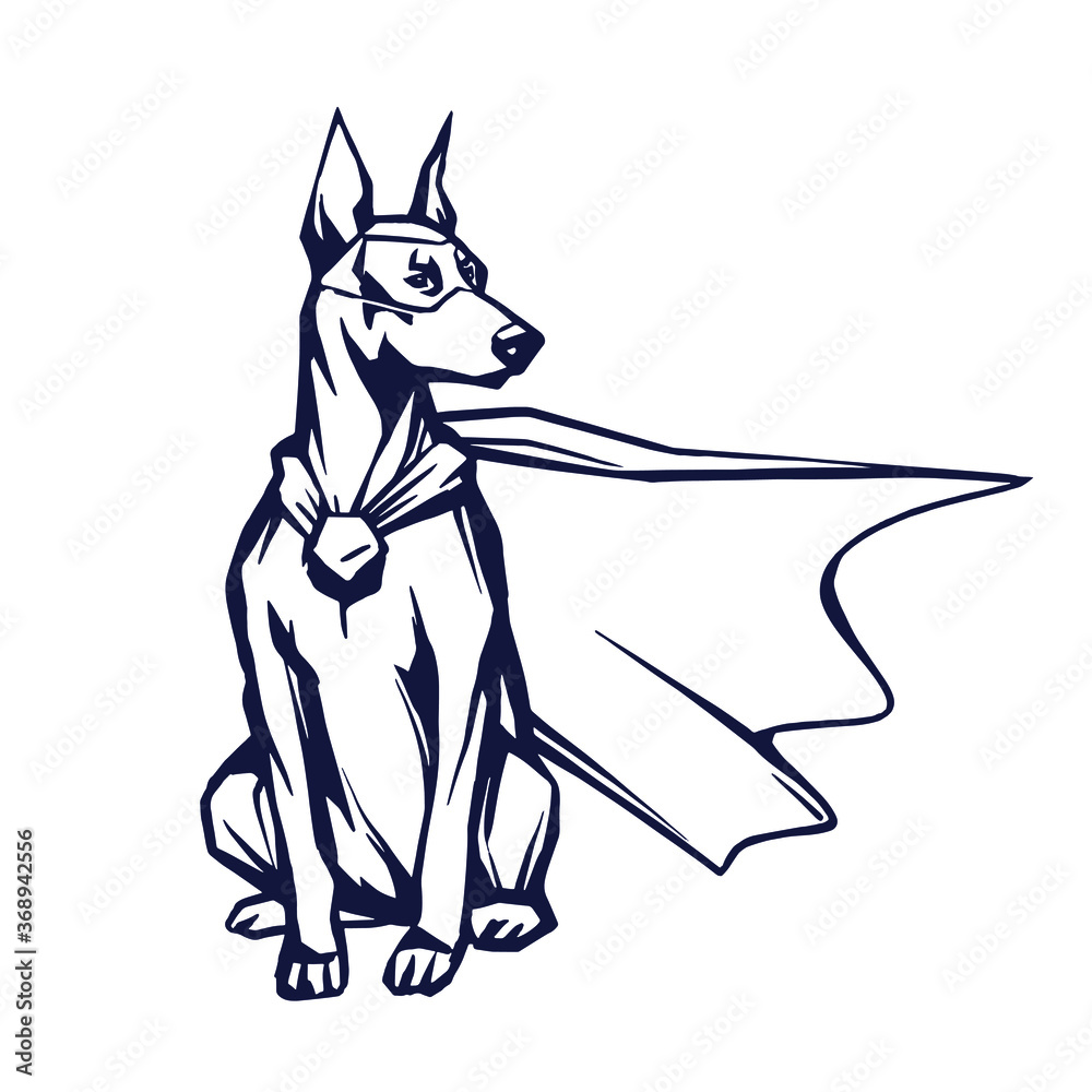 Vast en zeker Begeleiden Seraph Doberman in mask and cape. Superhero dog. Hand drawn sketch. Ink line art, stock vector illustration Stock Vector | Adobe Stock Vast en zeker Begeleiden Seraph Doberman in mask and cape. Superhero dog. Hand drawn sketch. Ink line art, stock vector illustration Stock Vector | Adobe Stock