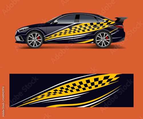 Sport car racing wrap design. vector design. abstract Racing graphic vector for sport car wrap design