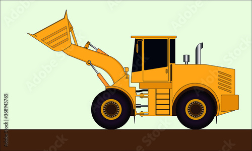 wheel loader truck drawing in vector