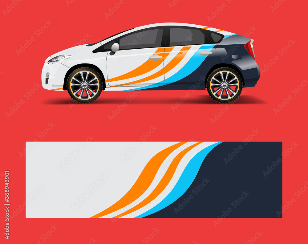 Fototapeta premium Sport car racing wrap design. vector design template design vector