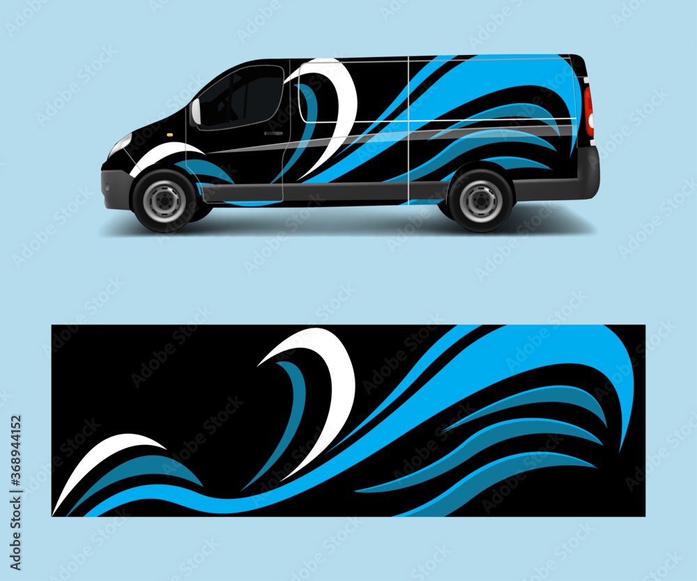 Fototapeta premium Car decal van designs . Wrap designs template vector.