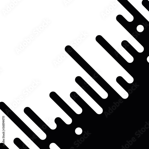 Seamless vector abstract transition of two colors. Rounded lines blended in. Looks like dipping paint or rain. Black and white contrast