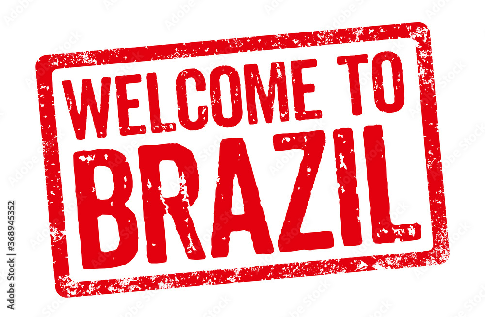 Red stamp on a white background - Welcome to Brazil Red stamp on a white background - Welcome to Brazil