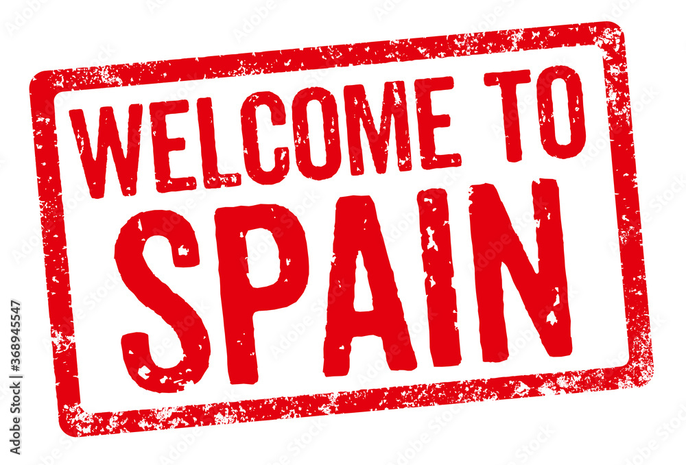 Red stamp on a white background - Welcome to Spain Red stamp on a white background - Welcome to Spain