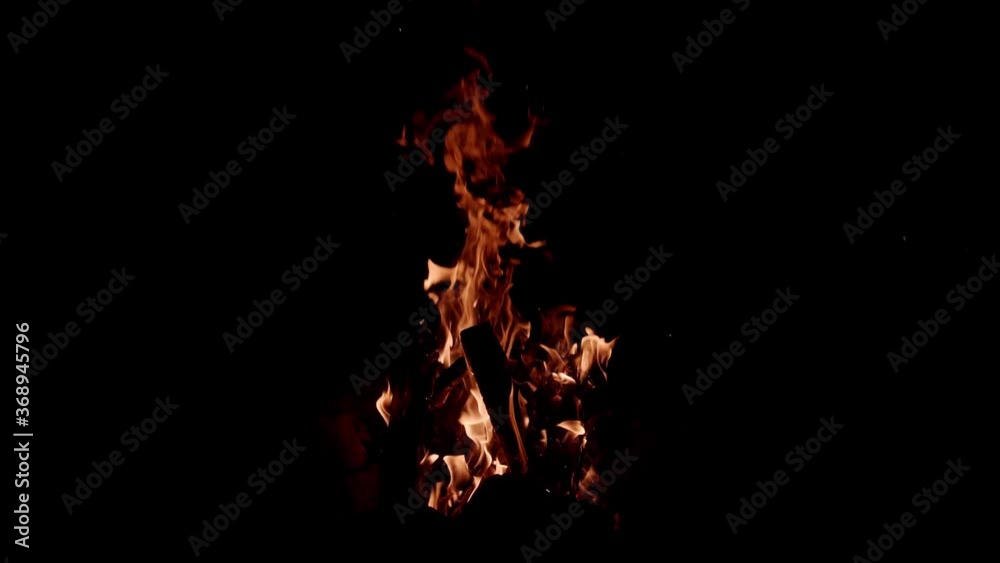 Wood campfire in slow motion