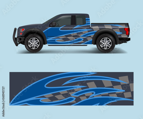 Graphic abstract grunge stripe designs for Truck decal  cargo van and car wrap vector
