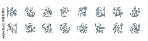 Foto roleplaying avatars line icons