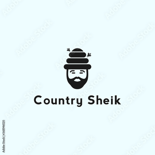 country sheik logo silhouette vector icon