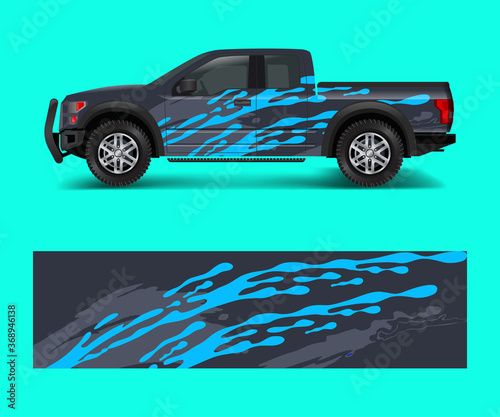 abstract Racing graphic background vector for offroad vehicle wrap design vector