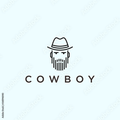 cowboy logo vector silhouette icon